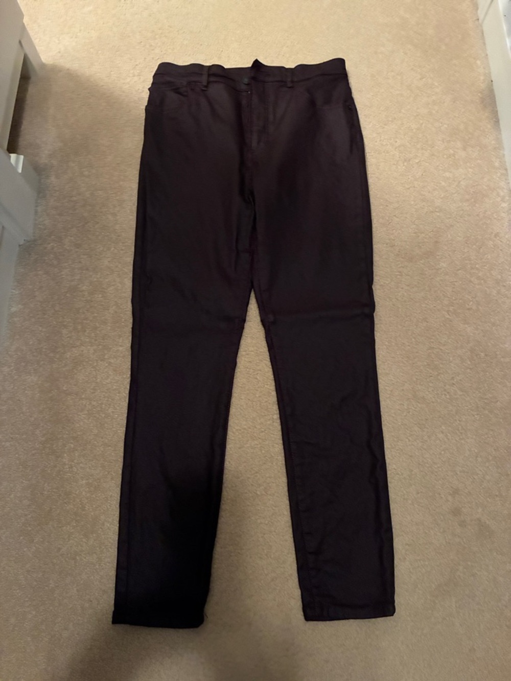 Classic Straight-Leg Burgundy Pants